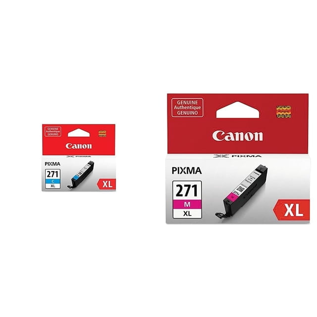 Cartuchos de tinta Canon CLI-271XL cian y magenta TS5020, TS6020, TS8020, TS9020