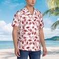thumbnail image 6 of Uemuo Red Football Printed Regular Fit Short Sleeve Casual Hawaiian Shirt for Men,Aloha shirt,Tropical shirt,Floral print shirt,Vacation Beach shirt-XX-Large, 6 of 9