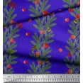 thumbnail image 3 of Soimoi Blue Cotton Duck Fabric Cherry & Pine Leaves Print Sewing Fabric Yard 42 Inch Wide, 3 of 3