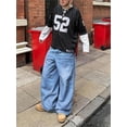 thumbnail image 2 of EMMIOL Men's Y2K Baggy Jeans Wide Leg Stretchy Denim Pants, Skater Striped Oversized Streetwear Casual Trousers, 2 of 6