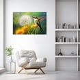 thumbnail image 3 of ZHONGYUTONG Hummingbird Wall Art Canvas White and Green Yellow Dandelion Picture Abstract Bird Poster Painting for Bedroom Decor Framed (16.00" x 24.00"), 3 of 5