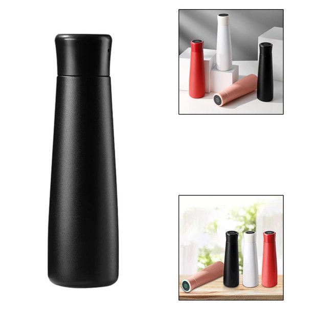 Botella de agua aislado al vacío LED temperatura 304 taza de material acero inoxidable con pantalla táctil LED taza de de aislada taza Negro Soledad Taza de aislamiento