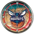 thumbnail image 1 of Charlotte Hornets Clock Round Wall Style Chrome, 1 of 2