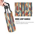 thumbnail image 4 of Yayeee 20oz Insulated Water Bottle Double Wall Stainless Steel with Flip Straw Lid, Beige Geometric, 4 of 7