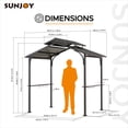 thumbnail image 4 of Sunjoy 8 ft. x 5 ft. Outdoor Grill Gazebo Brown 2-Tier Steel Hardtop Small Gazebo with Hook and Shelves, 4 of 11
