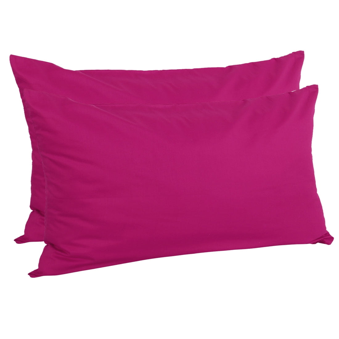 2Pcs Zippered Pillowcases Egyptian Cotton Pillow Cover Cases Fuchsia