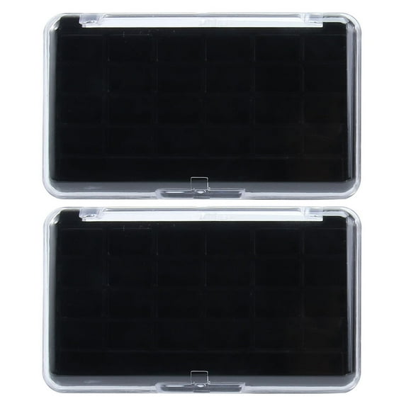 BRIGHTFUFU 2 uds 24 colores paletas de sombras de ojos vacías estuche para pintalabios DIY contenedor de almacenamiento