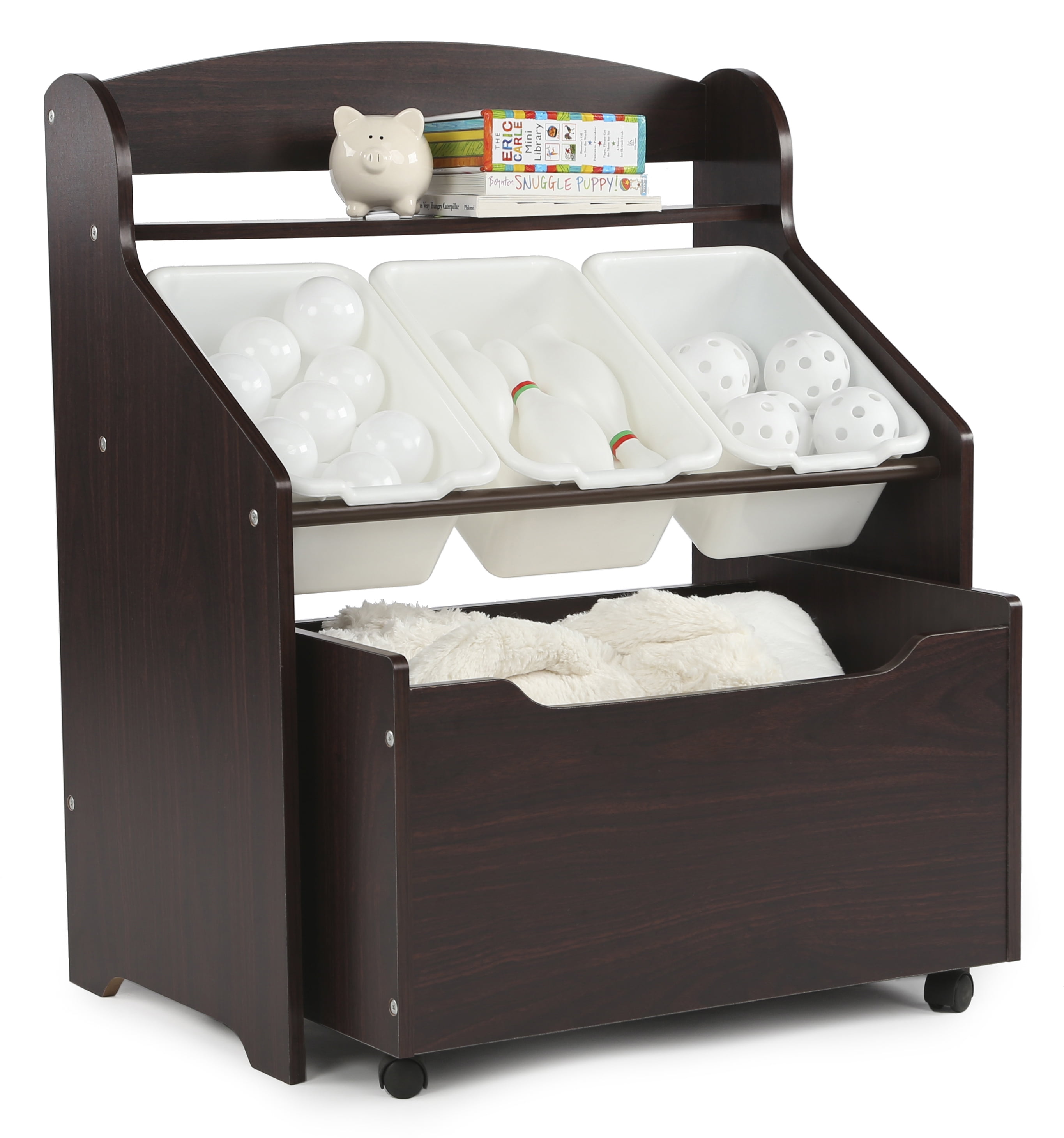Humble Crew 3-Tier Toddler Storage Unit with Rollout Toy Box