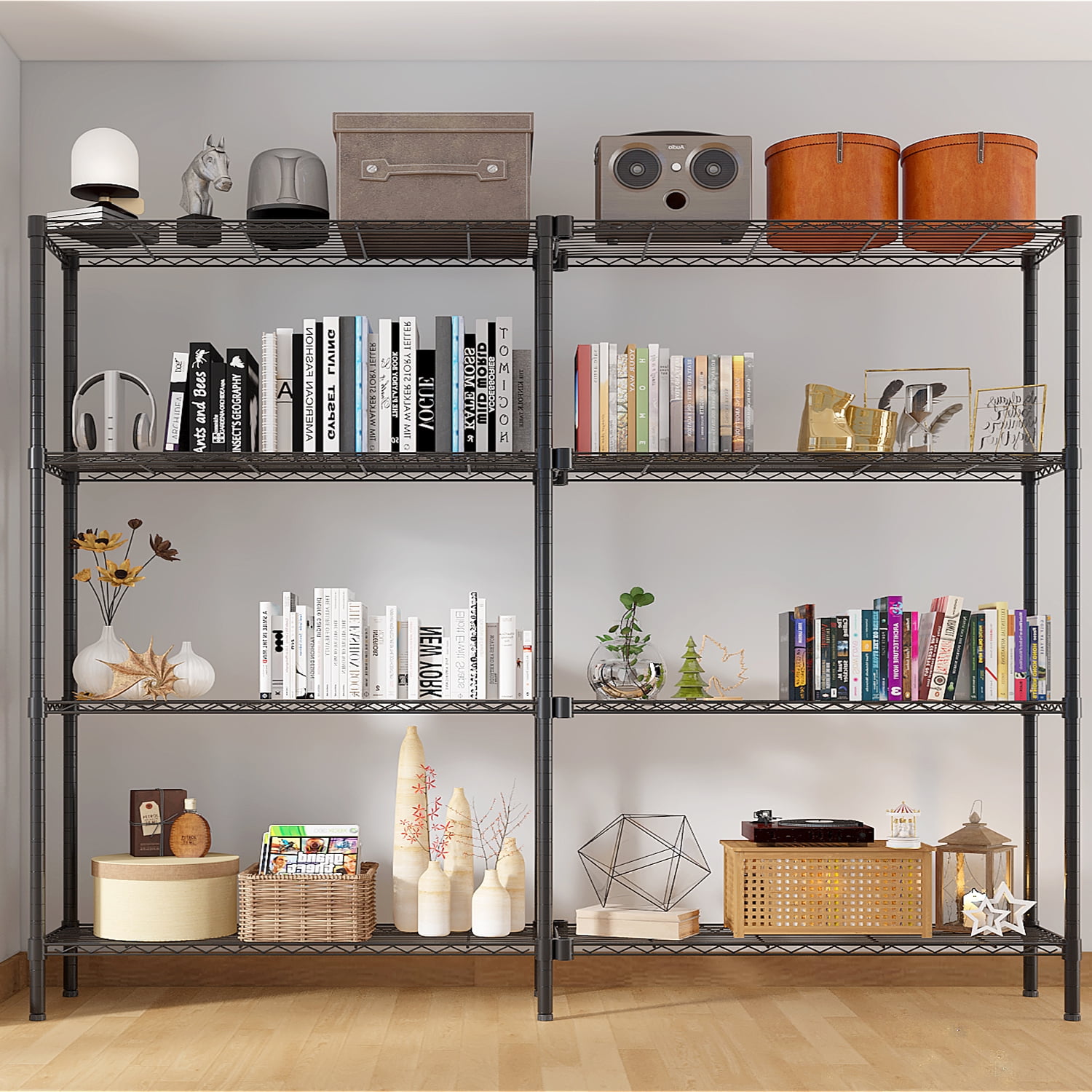 Zimtown Heavy Duty Storage Shelves, 71"W Garage Wire Shelving Unit, Adjustable 5 Tier Metal Shelves Organizer Silver for Pantry Kitchen Basement, 1500 lbs Capacity