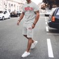 thumbnail image 6 of Afdoent Mens 2 Piece Sets T Shirt Men's Large Summer Short Sleeved T Shirt And Shorts Suit Men's Casual Fashion Theme Suit Retro Summer Beach Vacation Outfits, 6 of 6