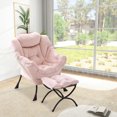 thumbnail image 4 of Sillón Acentuador con Otomano – Terciopelo – Asiento Tapizado – Patas Metálicas – Espacios Pequeños – Entrada, Dormitorio o Pasillo – Moderno, 4 of 8