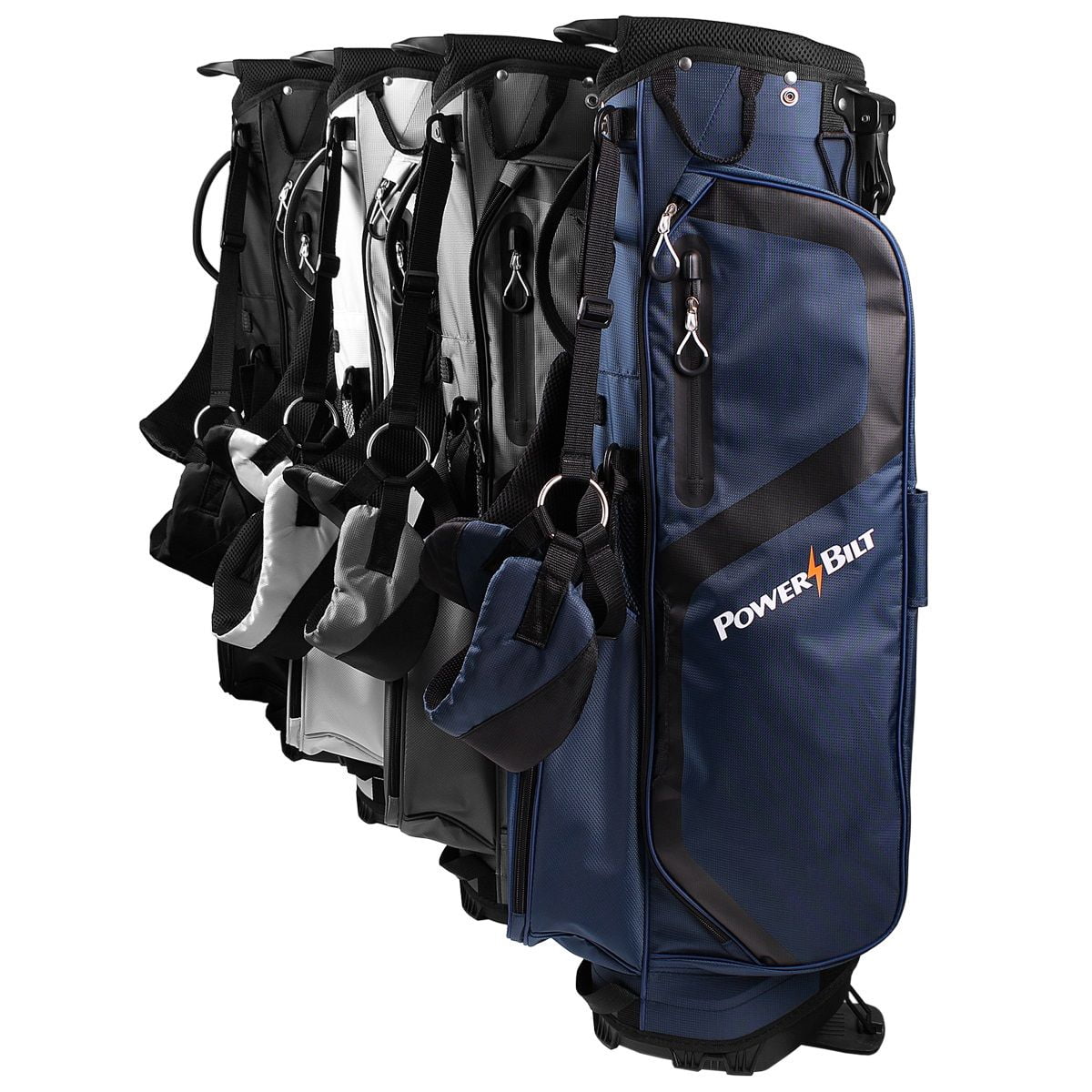PowerBilt Golf Dunes 4.5 Lightweight Dual Strap Stand Bag, Gray/Black -