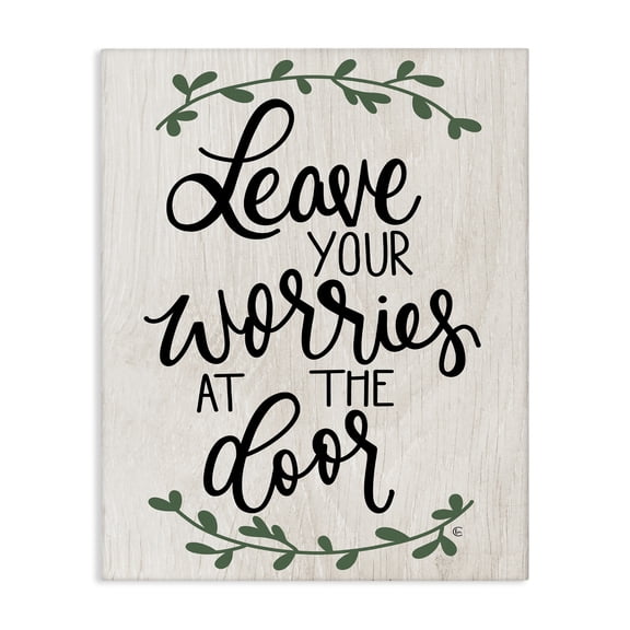 Stupell Industries French Country Worries at Door Family Greeting Canvas Art, 16 x 20, by Fearfully Made Creations