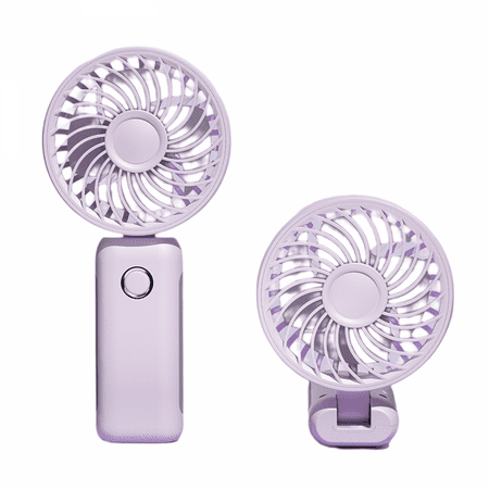

USB Small Desk Fan Portable Fans with 3 Speeds Strong Airflow Quiet Operation and 90°Rotate (Purple)