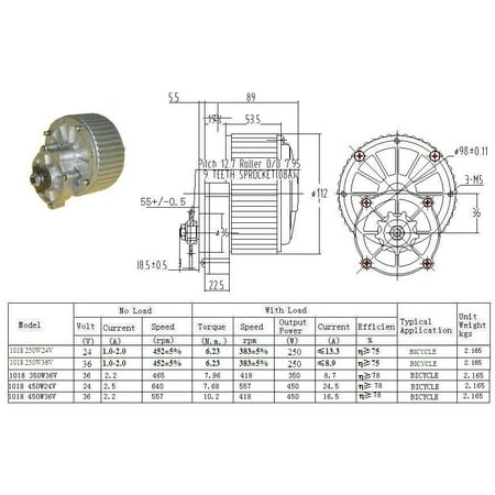 Unite 250 W 24 V Electric Brush Motor F Bicycle Ebike Gear Reduction 410 1 2 Gear Walmart Com Walmart Com