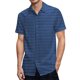 thumbnail image 1 of Camisas Oversize Hombre Camisa de vestir de manga corta para hombre Camisa con estampado de lunares de ajuste regular con bolsillo Camisa con botones informales (Dark Blue, XXL), 1 of 5
