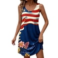 thumbnail image 5 of QUNYINEY Mini Casual Sundresses for Women Independence Day Sleeveless Patriotic T-Shirt Dress Summer Floral Loose Fit Crew Neck Dress, 5 of 7