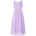 thumbnail image 4 of Oyolan Robe Longue d'Été pour Fille, Dos Nu, Maxi, Mariage, Fête, Concours, Robe de Bal, Lavande 14, 4 of 7