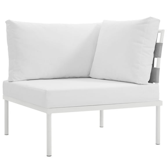 Ergode Harmony Outdoor Patio Aluminum Corner Sofa - White White