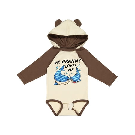 

Inktastic My Granny Loves Me- Whale Shark Gift Baby Boy or Baby Girl Long Sleeve Bodysuit