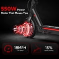 thumbnail image 4 of Electric Scooters for Adults, 550W 19 mph 19-mile range foldable E scooter for adults side light & app, 4 of 10