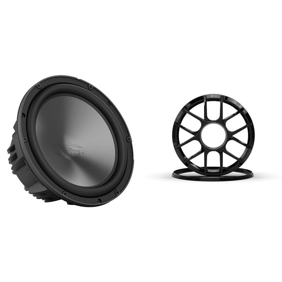 Wet Sounds REVO 10 FA S4 V3 - REVO Series 10" Free Air 4 Ohm V3 Subwoofer, Black and Wet Sounds REVO 10 ADP XZ-B Grille Kit 10” Revo Sub Grille Kit - XZ Black (ea)