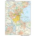 thumbnail image 2 of Boston, Massachusetts Wall Map, Small - 11.25" x 14.5" Laminated, 2 of 4