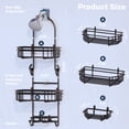 thumbnail image 5 of Topritt Shower Caddy - Hanging Over Shower Head, Fits 1" Standard Pipe, Large Storage for Shampoo & Soap Holder, No-Drill, Black, 5 of 11