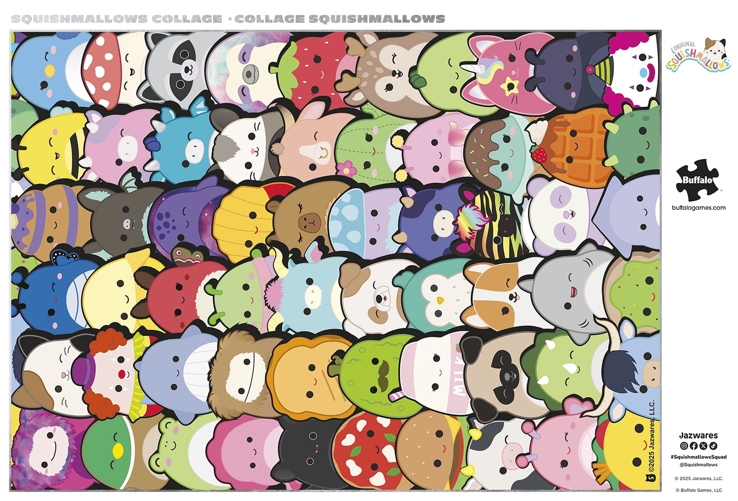 Buffalo Games Squishmallows Collagen Puzzle de 500 pièces imbriqué pour adultes de 14 à 99 ans