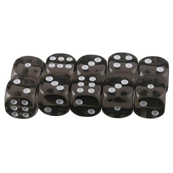Dados de seis caras D6 para juegos de rol, suministros para fiestas, juegos DND, enseñanza de matemáticas Negro
