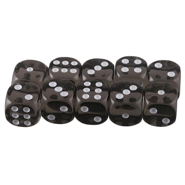 Dados de seis caras D6 para juegos de rol, suministros para fiestas, juegos DND, enseñanza de matemáticas Negro