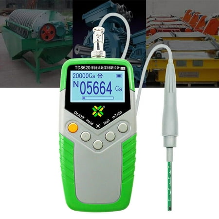 

Fichiouy Digital Tesla Meter Handheld Gaussmeter Fluxmeter Surface Magnetic Field Tester