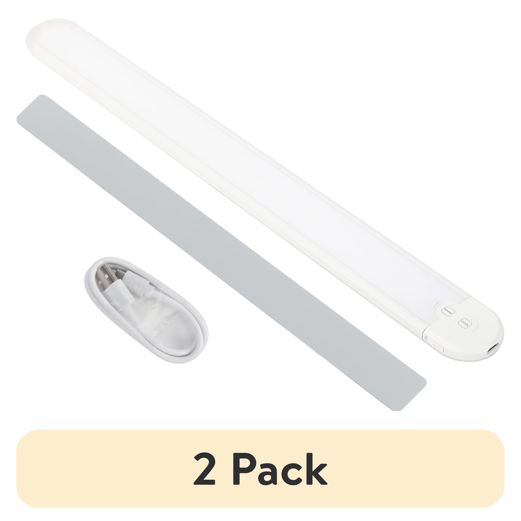 (2 pack) Great Value Rechargeable LED Under Cabinet Light 16 in White 1 Count