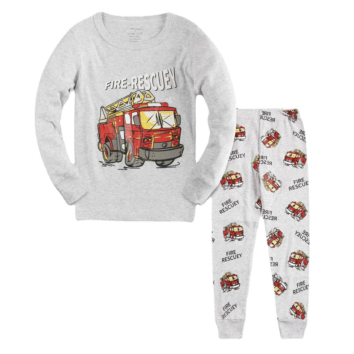 Boys Short sleeve pajamas set 2T-7T Cartoon vehicle pattern nightwear sleepwear