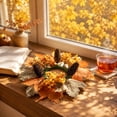 thumbnail image 6 of Bcylexb Fall Table Wreaths, 10.2" Artificial Maple Leaves Candle Ring Wreaths Halloween Thanksgiving Decorations for Table Centerpieces Party Kitchen, 6 of 6