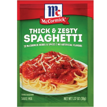 UPC 052100090405 product image for McCormick Spaghetti Sauce Mix - Thick & Zesty  1.37 oz Mixed Spices & Seasonings | upcitemdb.com