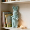 thumbnail image 5 of Easter Flocked Bunny Decor – Bow-Tie Adorned Rabbit Decor, Perfect Table Centerpiece for Home & Office Holiday Styling（Pink 1 PCS）, 5 of 6