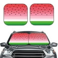 thumbnail image 2 of JUNZAN Watermelon Pattern Car Windshield Sun Shade | Reflective Sunshade | Foldable 2-Piece Sun Shield Protect Your Car | Fits Sedans, SUVs, Hatchbacks-Medium, 2 of 6