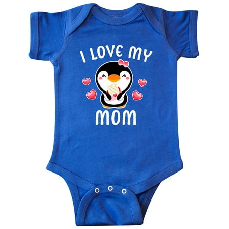 

Inktastic I Love My Mom with Cute Penguin and Hearts Gift Baby Girl Bodysuit