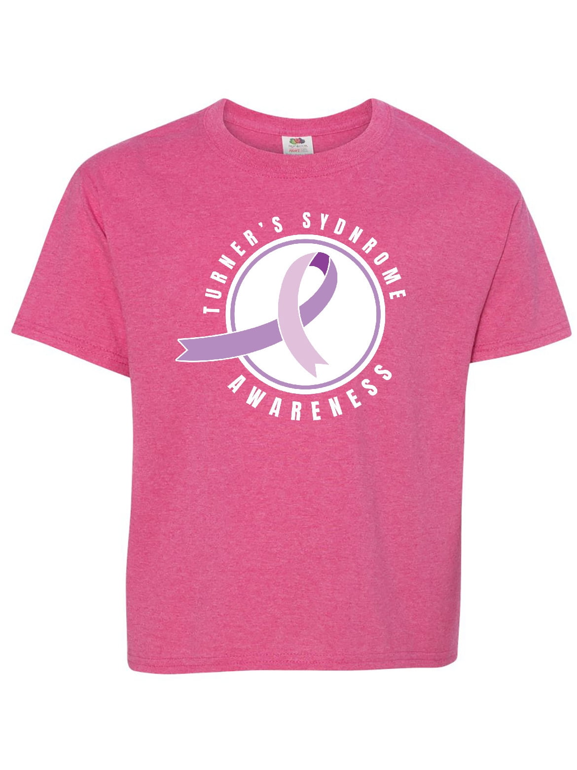 Turners Syndrome Awareness with Purple Ribbon Badge Youth TShirt
