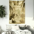 thumbnail image 3 of Island Map Decor Tapestry, Monochrome Retro Treasure Map Tropic Escape Sandy Beach with Palms Exotic Decor, Wall Hanging for Bedroom Living Room Dorm Decor, 60W X 80L Inches, Sepia, by Ambesonne, 3 of 5