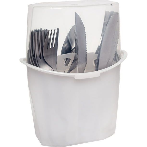 Porta Cubiertos Vertical con Tapa Jaguar Plasticos Articulo de cocina