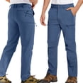 thumbnail image 6 of KEFITEVD Men's Quick Dry Outdoor Hiking Pants Lightweight Water Resistant 6 Pockets Ripstop Stretch Cargo Pants,Blue Gray,36, 6 of 8