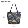 thumbnail image 5 of FORMRS Womens Canvas Tote Bag with Zipper Inner Pocket Shoulder Handbag, Blue Peacock Feathers Pattern, 5 of 7