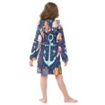 thumbnail image 7 of FORMRS Niños Bathrobe Unisex Hooded Robe Soft Plush Pajamas Sleepwear, Size 2-3T, Blue Anchor, 7 of 7