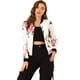 thumbnail image 1 of Dde San Patricio ChaqueDe Bombardero Floral LigeCon CremalleY Cuello Alto PaMujer Blanco rojo L, 1 of 6