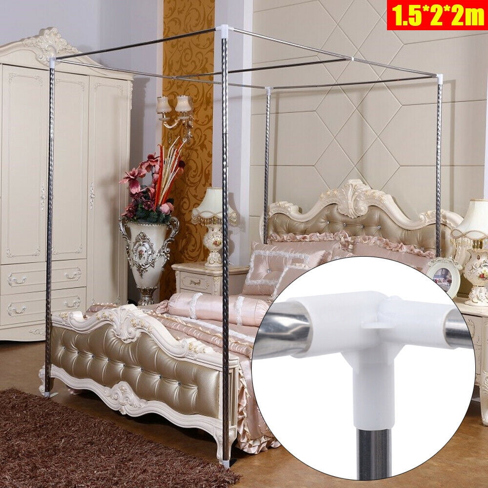 TOOL1SHOoo 4 Corner Bed Canopy Bed Frame Post Stainless Mosquito Netting Frame Bracket