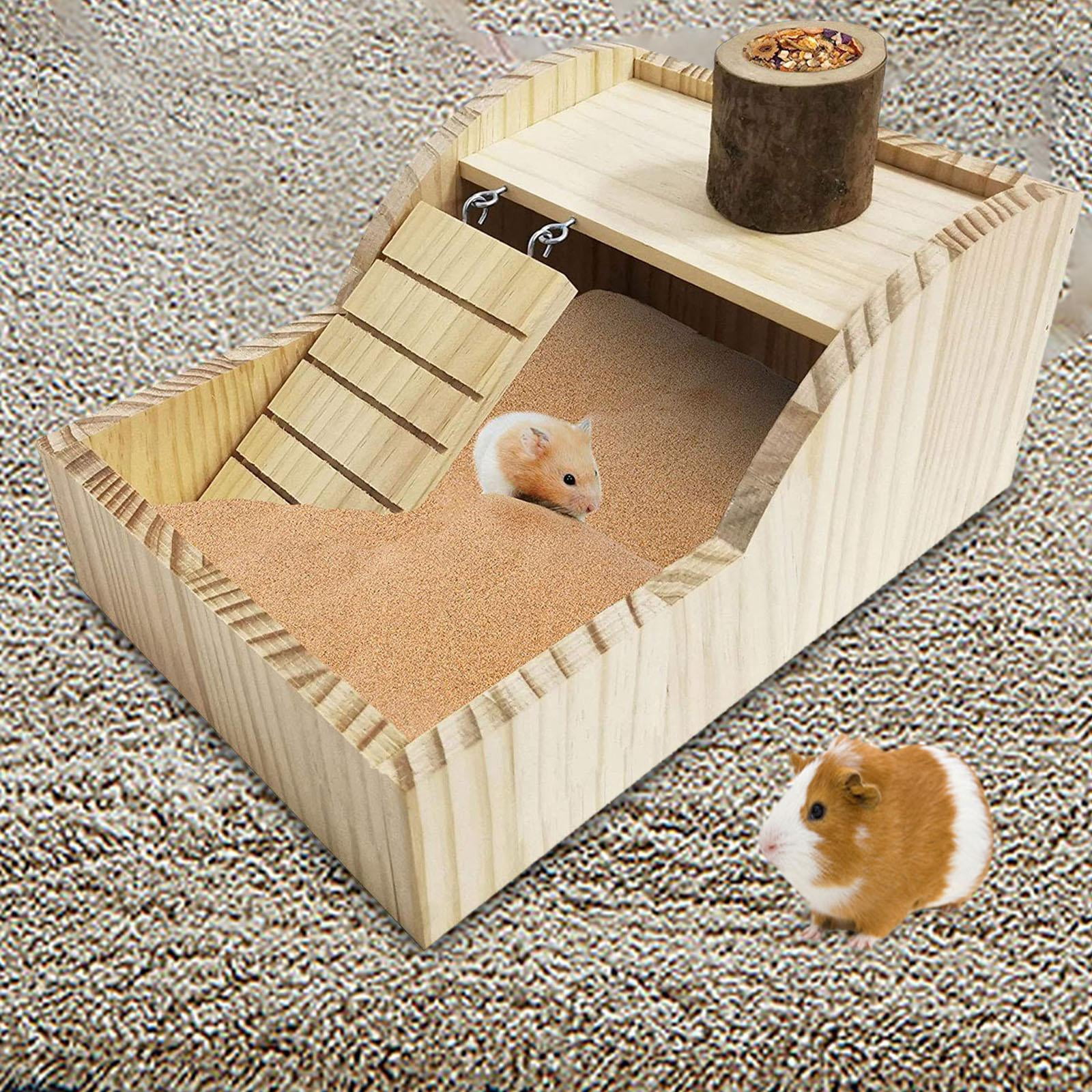 Stgfyxgs Hamster House Cage Accessories Hideaway Cabin Play Toy Fun with Ladder Gerbil House for Syrian Hamsters Rat Small Pet Gerbils