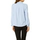 thumbnail image 3 of Blusa de mujer con cuello de pie, botones y mangas largas, con volantes, talla 3XL, color azul claro, 3 of 7