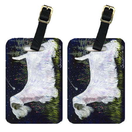 Pair of 2 Sealyham Terrier Luggage Tags